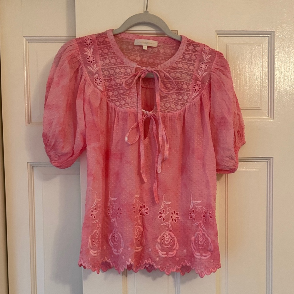 Elegant Pink Lace hand dyed Women's Blouse